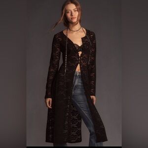 NWT Maeve Anthropologie Button Front Long Sleeve Lace Top Size Small